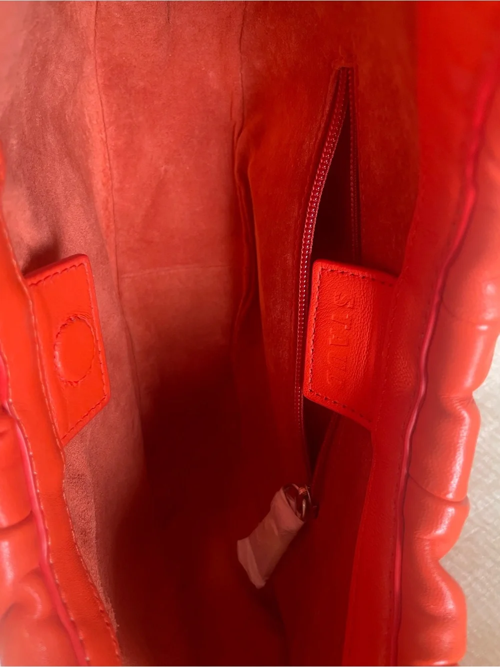 STAUD Orange Moon Gathered Hobo Shoulder Bag